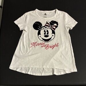 Disney White Tee with Minnie Mouse and Red Text